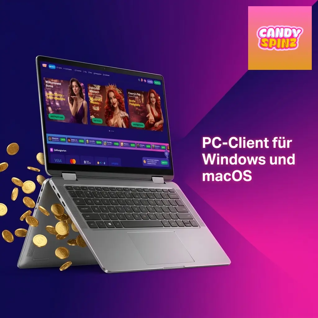 Candy Spinz PC-Client für Windows und macOS – Browser-basiertes Wetten und Casino ohne Download