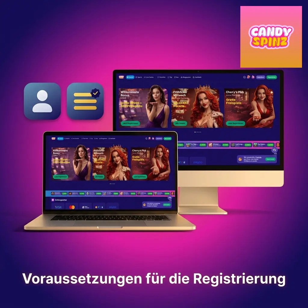 Candy Spinz Registrierungsvoraussetzungen: Mindestalter 18, Wohnsitz Deutschland, Ausweisdokument erforderlich