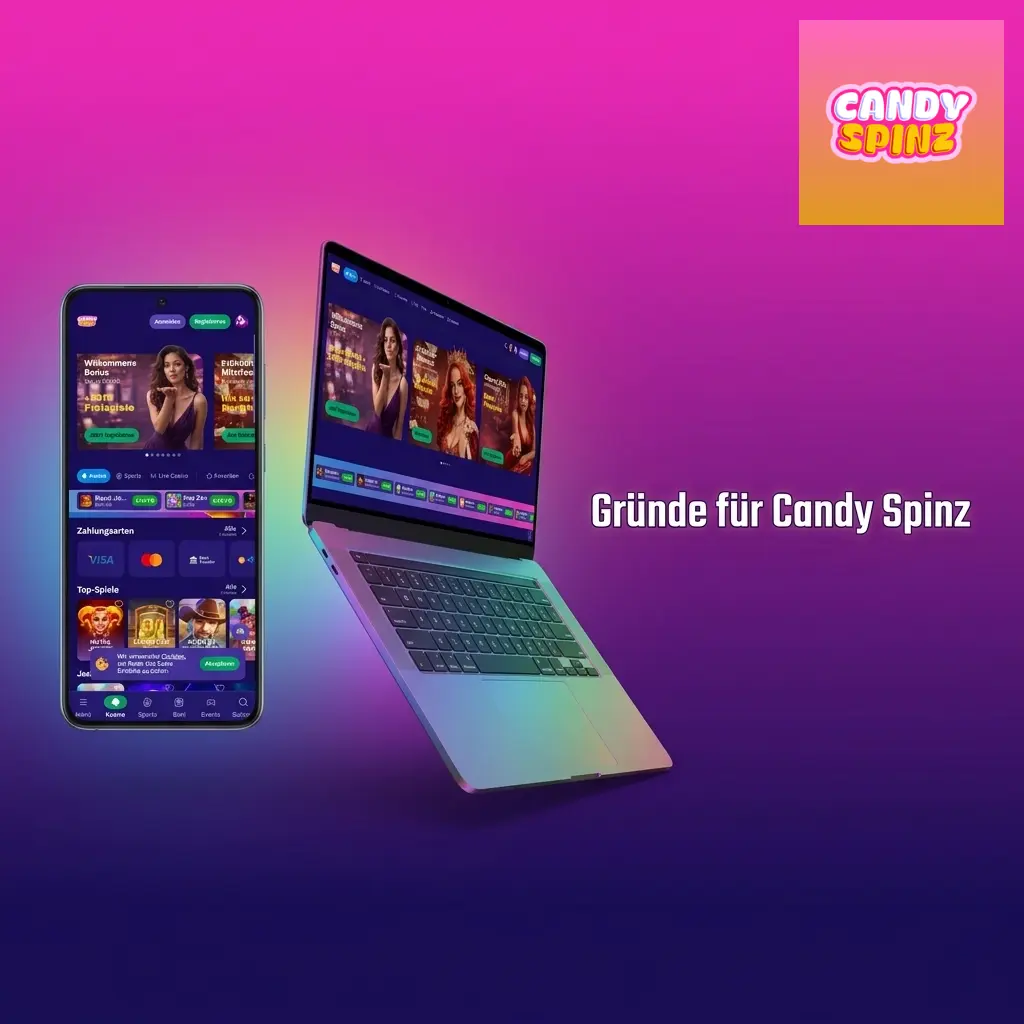 Candy Spinz Casino: Willkommensbonus bis 2.500 EUR, 3.000+ Spiele, Sportwetten und mobile App