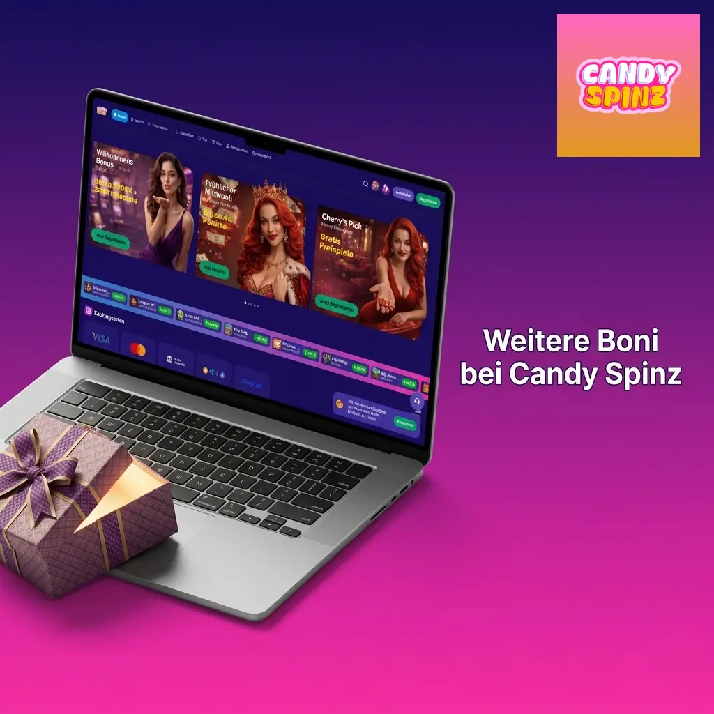Candy Spinz Boni: Reload, Cashback, Freispiele, VIP-Programm, Turniere und Empfehlungsbonus für Bestandskunden