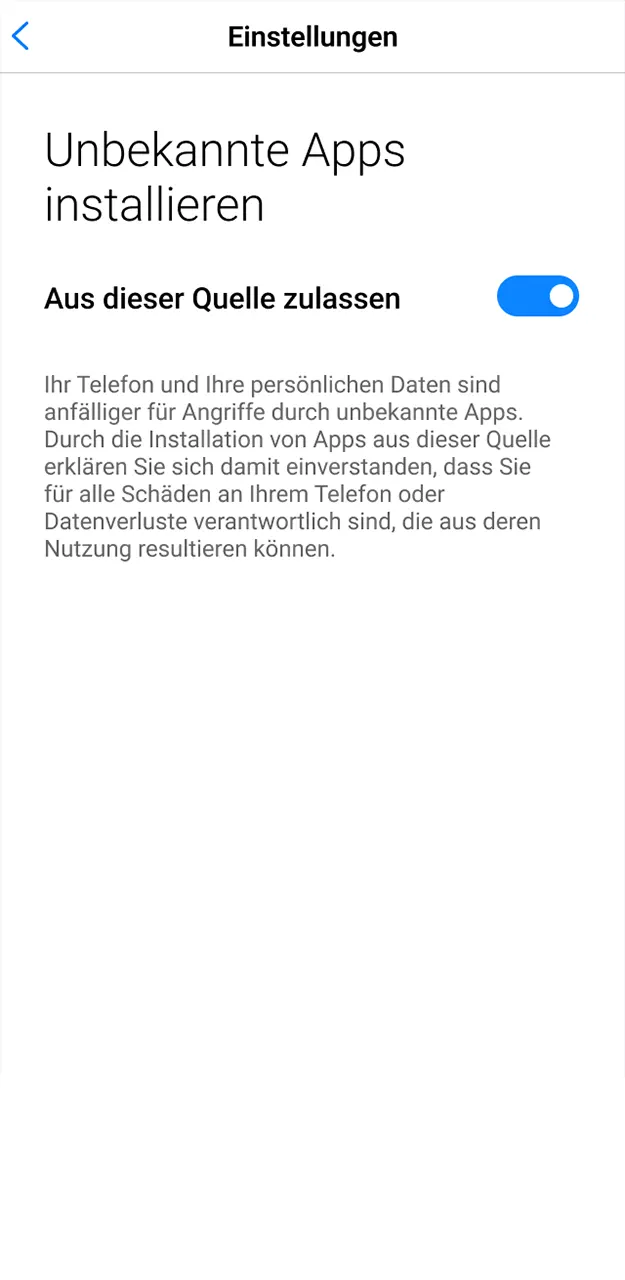 Bitte erlauben Sie die Installation der App Candy Spinz auf Android.