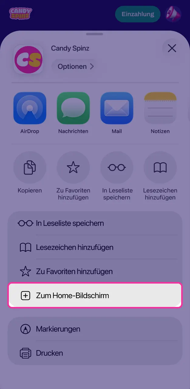 Spielen Sie und setzen Sie in der Candy Spinz-App für iOS.